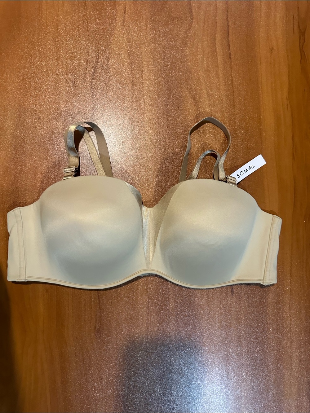NWT Soma Strapless Convertible Bra Nude Beige Size 42C Smooth Full Coverage